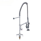 25" Commercial Pre-Rinse Faucet Wall Mount Kitchen Sink Faucet w/ Sprayer