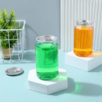 Milk Tea Cup Pet Bottle Clear Plastic Drink Container with Lid Reusable Beverage