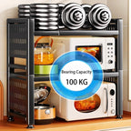 3Tier Microwave Oven Rack Expandable Stand Kitchen Utensils Tableware Storage