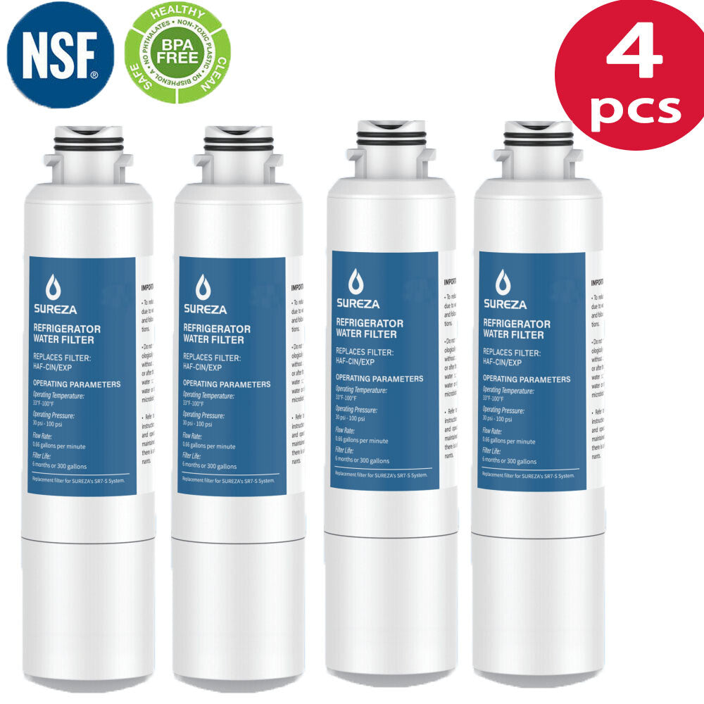 4 Pack Samsung DA29-00020B Compatible Ice & Water Fridge Filters for SRF719DLS