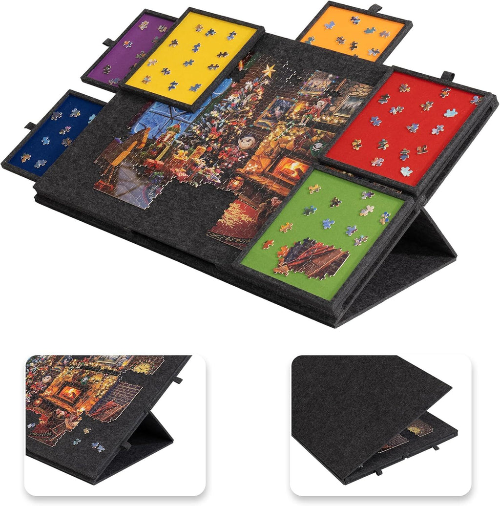1500 PC Tilting Puzzle Board with 2-in-1 Designed Stand Cover Felt Mat Plateau
