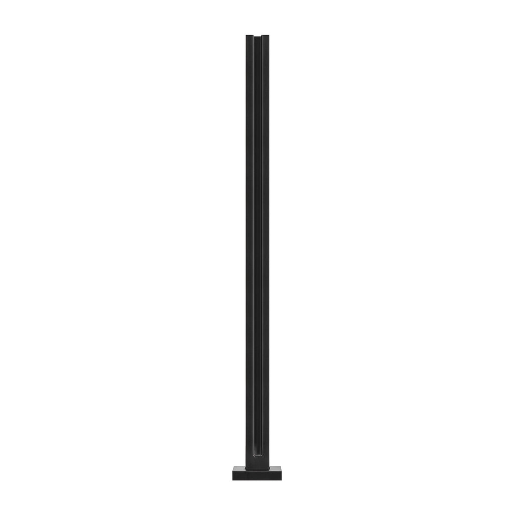 Glass Clamp 37.4" H Railing Bracket for 0.39"-0.47" Glass, Black