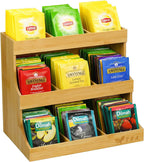 3 Layers Bamboo Tea Bag Caddy Box Storage 3 Layer Bamboo Tea Bag Organizer Boxes