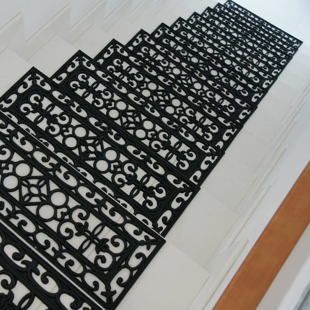 5x Rubber Stair Treads Non Slip Safety Outdoor Porch Floor Step Mats Staircase