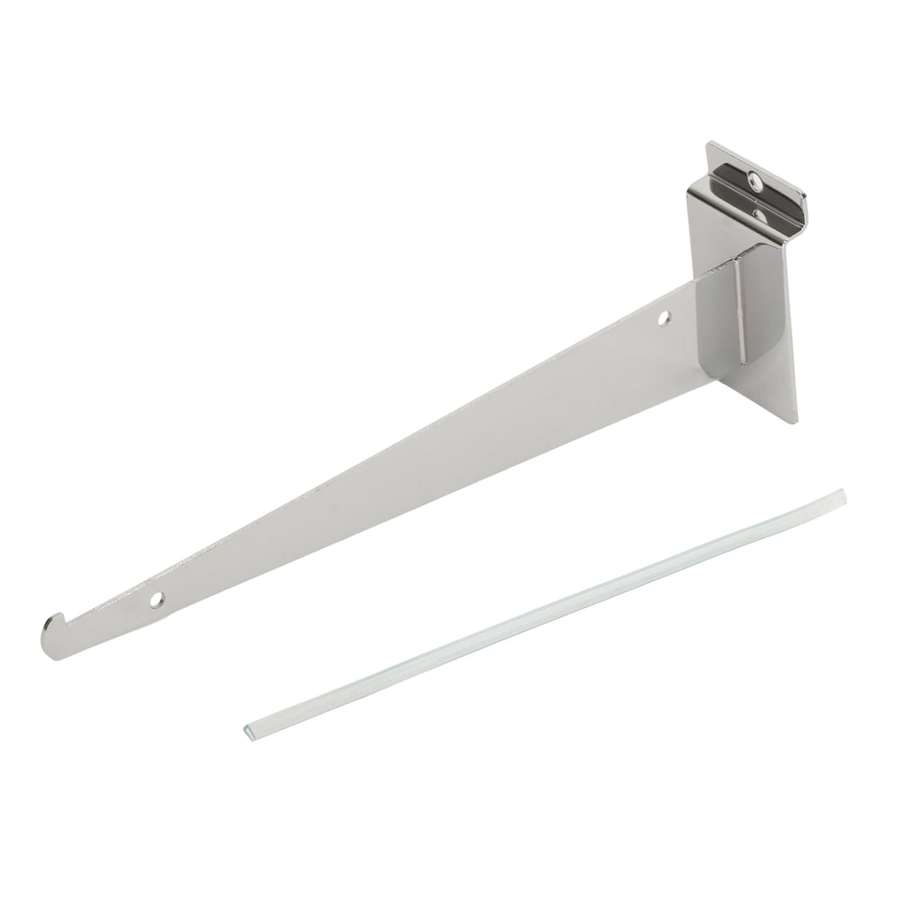10x Slatwall Shelf Brackets Grooved Panel Display Hooks for Store or Supermarket