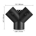 Diesel Heater Connector 75mm 3-Way Y Branch Air Vent Duct for Heating