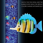 LED 7 Color Changing Aquarium Bubble Light Fish Floor Water Lamp Tower Tube AU