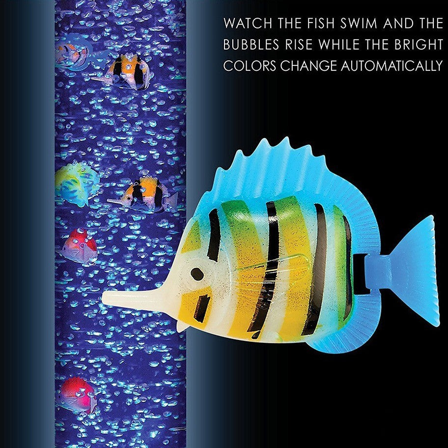LED 7 Color Changing Aquarium Bubble Light Fish Floor Water Lamp Tower Tube AU