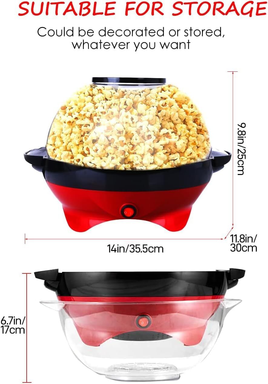 5L Home Electric Hot Air Popper Popcorn Maker Pop Corn Party Snack Machine 800W