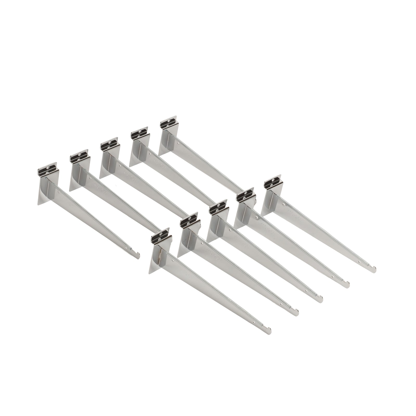 10x Slatwall Shelf Brackets Grooved Panel Display Hooks for Store or Supermarket