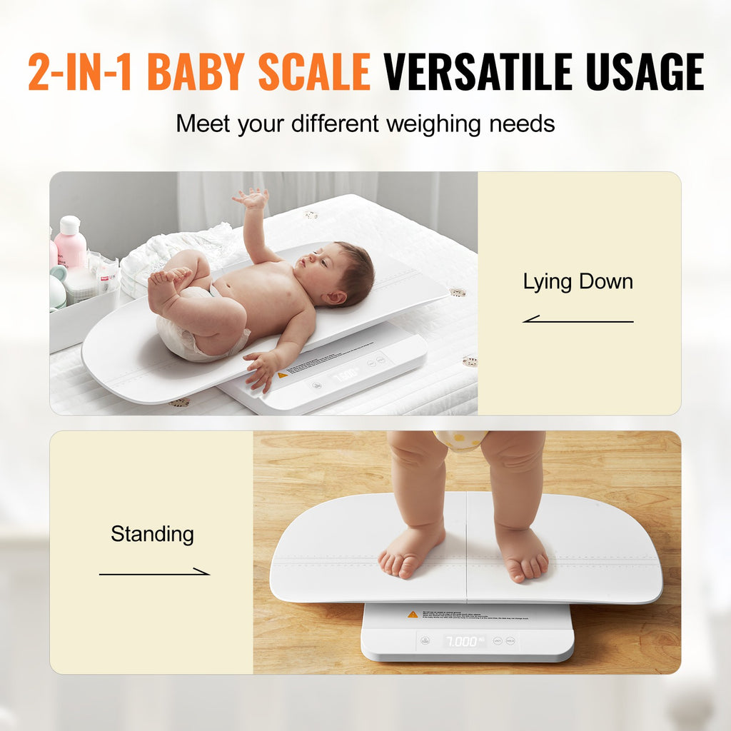2-in-1 Digital Baby and Toddler Scale with LCD Display, 66 lbs Capacity