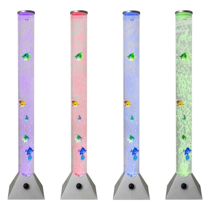 LED 7 Color Changing Aquarium Bubble Light Fish Floor Water Lamp Tower Tube AU