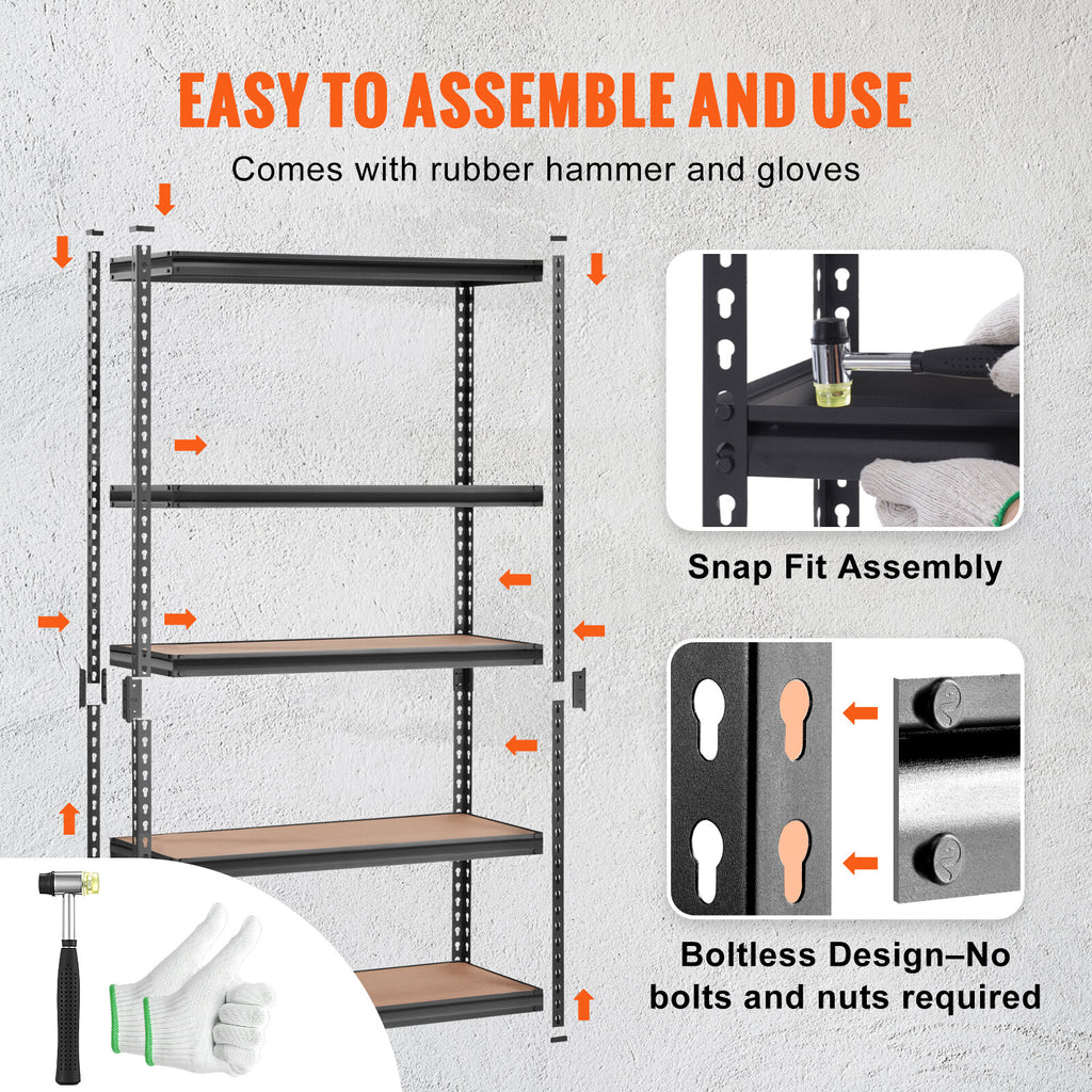 Heavy Duty Metal Storage Shelving Unit with Adjustable Shelves and 2000 lbs Capacity