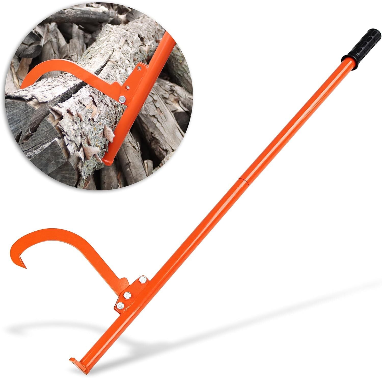 130cm Timber Jack Tool Cant Hook Log Roller Tool w/ Log Hook for Felling Logging
