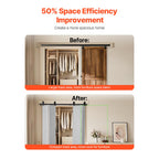 Bi-Folding Sliding Barn Door Track Kit 64" for Four 15" Panels