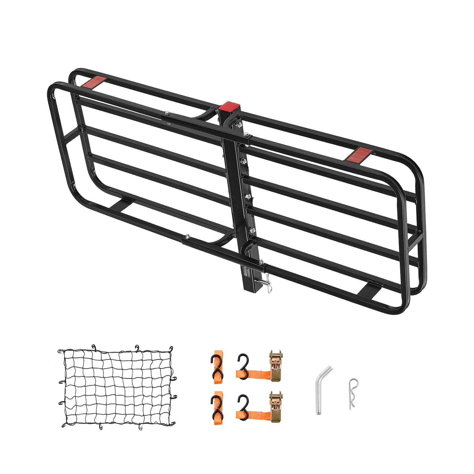 Folding Hitch Cargo Carrier with 500 lbs Capacity and Cargo Net for 2" Receiver