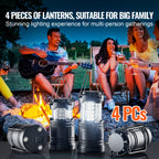 Collapsible LED Camping Lanterns with Magnetic Base - Set of 4 for Outdoor Use