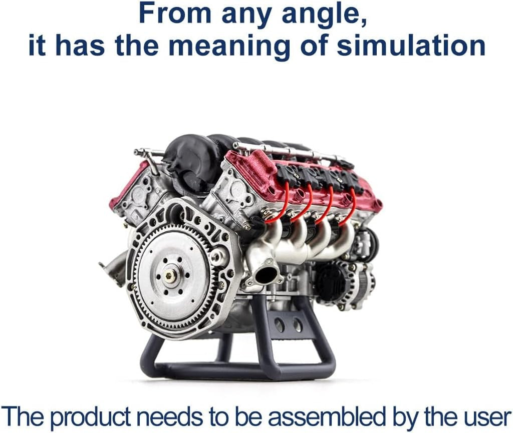 V8 Engine Model Kit Mini Motor Engine Simulation Dynamic V8 That Runs for Model