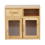Bamboo Countertop Cupboard 2 Tier Pantry Kitchen Desk Tea Coffee Storage Cabinet