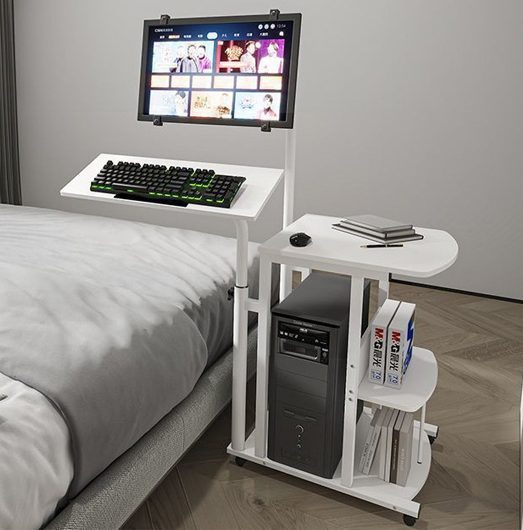 Overbed Bedside Table Standing Desk Hanging Laptop Computer Height Adjustable