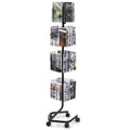 32-Pocket Rotating Brochure Display Stand with 360° Casters and 5 Wheels