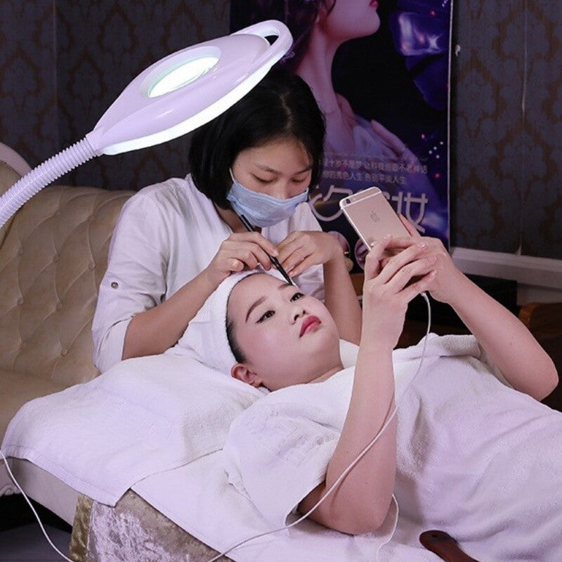 16x Magnifying Glass w/ Light Flexible Gooseneck Magnifying Floor Lamp LED light