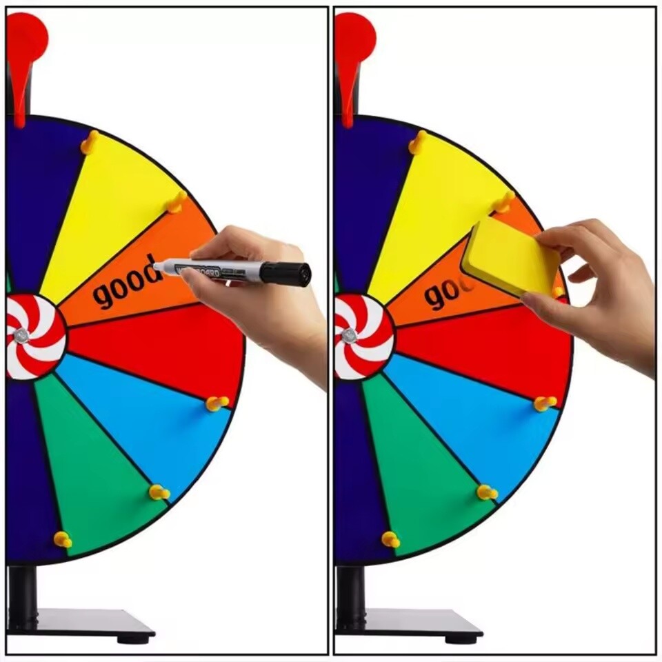 12" Spinning Prize Wheel 12 Slots Tabletop Spinner for Trade Show Carnival Party