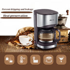 5-Cup Drip Coffee Maker Automatic  Americano Coffee Machine Stainless Filter