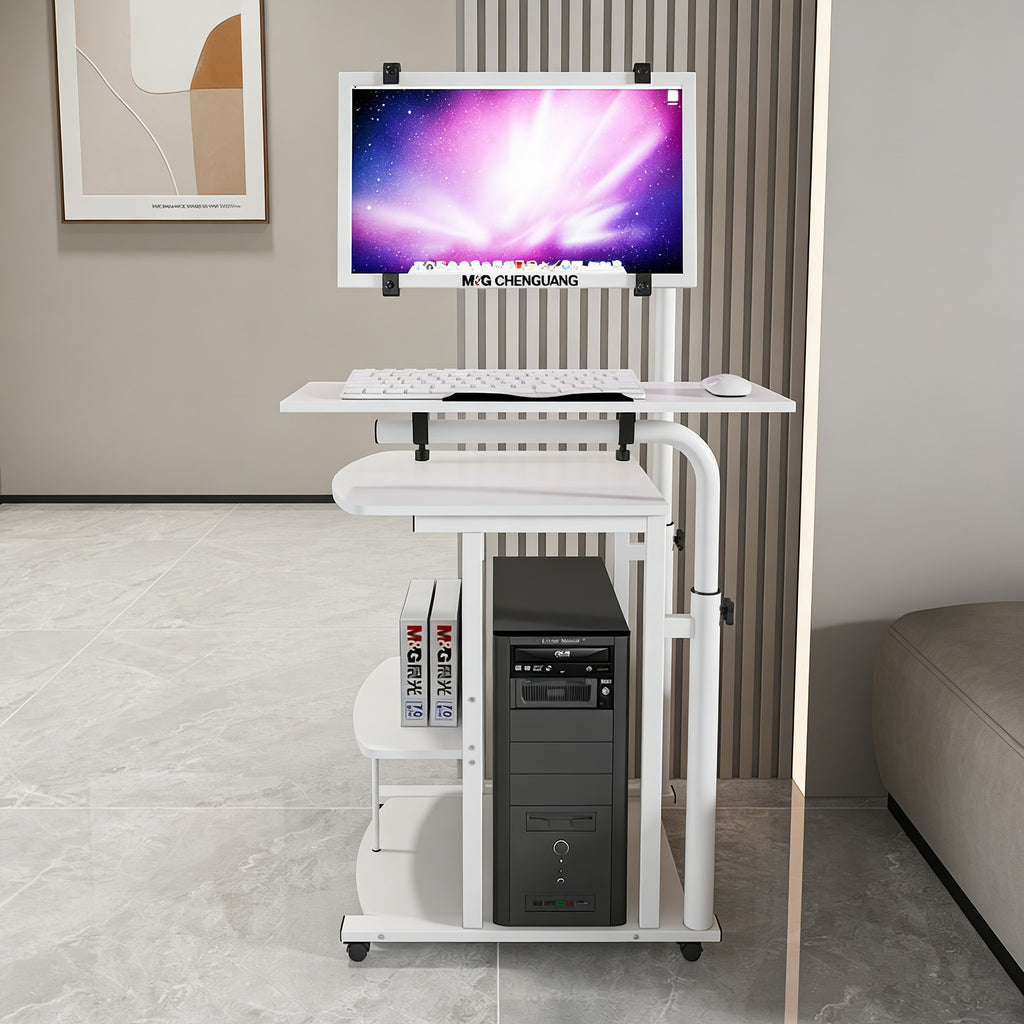 Overbed Bedside Table Standing Desk Hanging Laptop Computer Height Adjustable