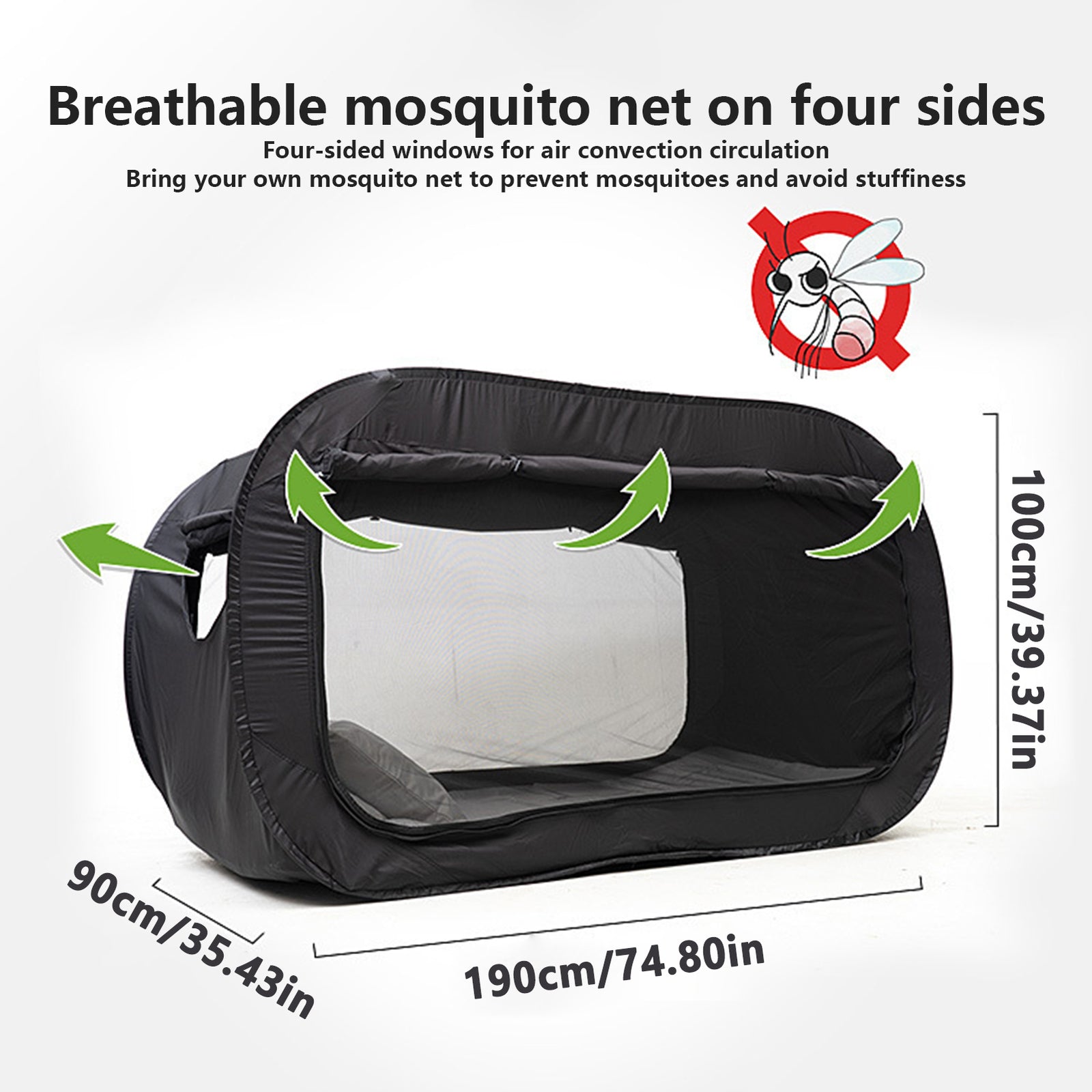 Pop Up Privacy Tent for Indoor Bed Canopy Light Reducing Sleeping for Twin Bed