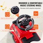 Toddler Push Ride-On Car with Music and Storage, Ages 1-3, Red