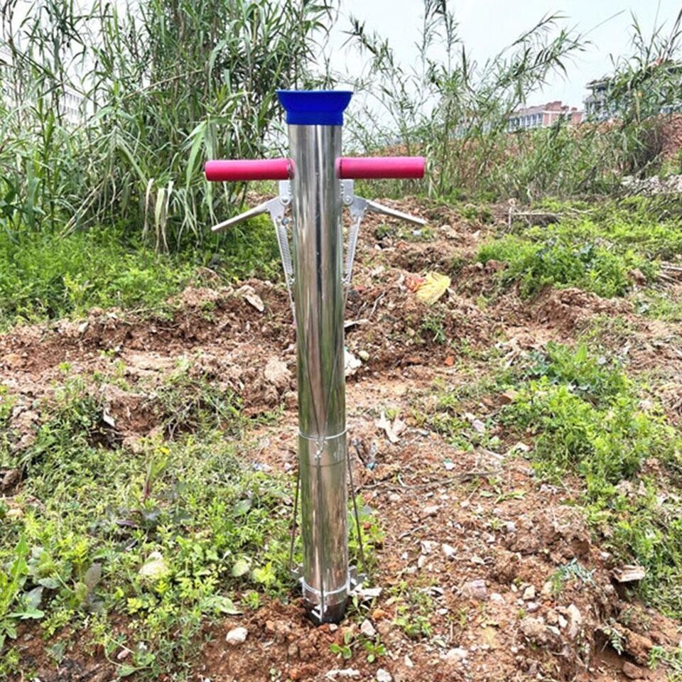 Double Shank Manual Planter Transplanter Seeder Seedling Bulb Planting Tool AU