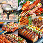 Folding Barbecue Grill Portable Charcoal Grill with Rotating Cooking Griller AU
