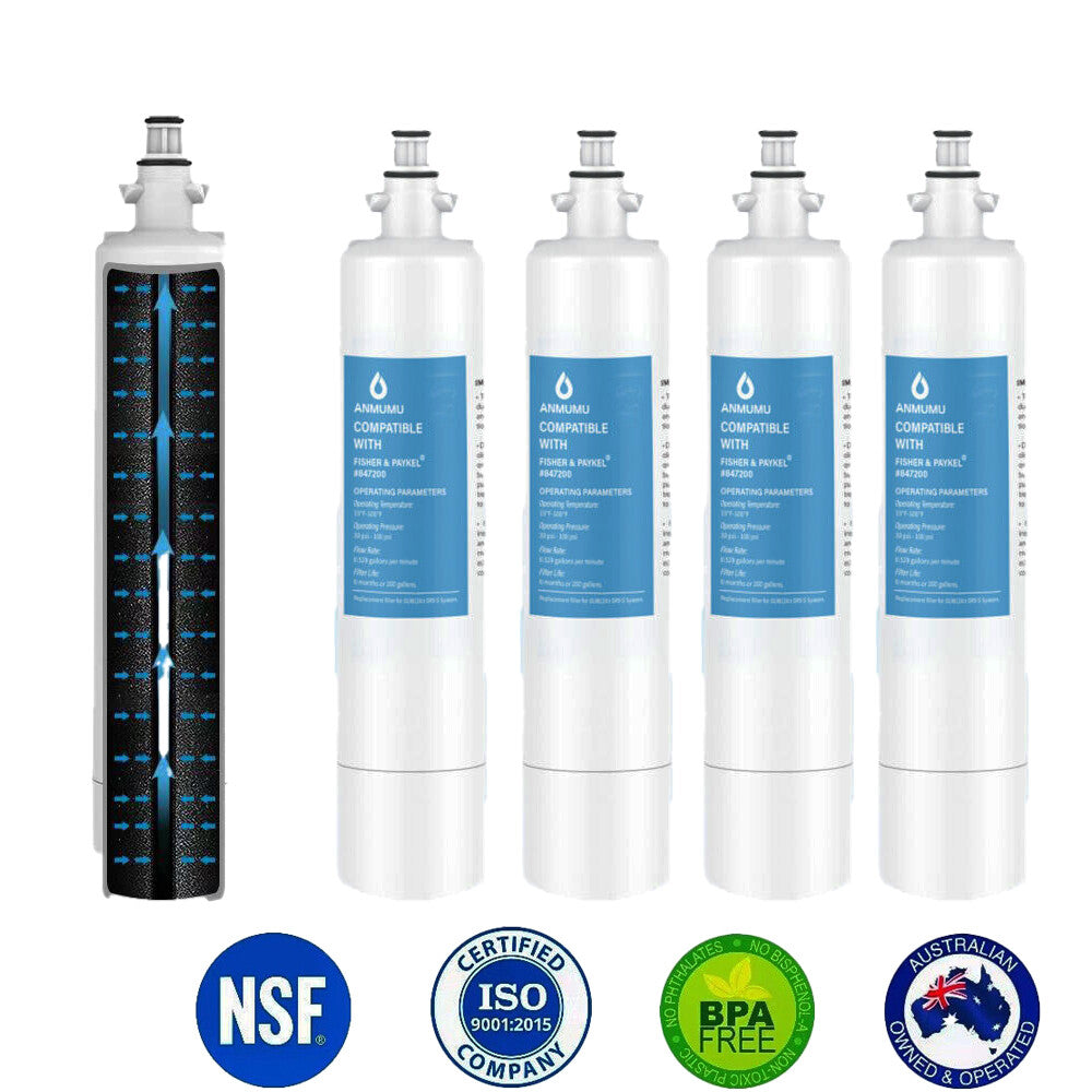 4 For Fisher & Paykel Fridge Water Filter 847200 RF605QDUVX1 RF203QDUVX1 847200-