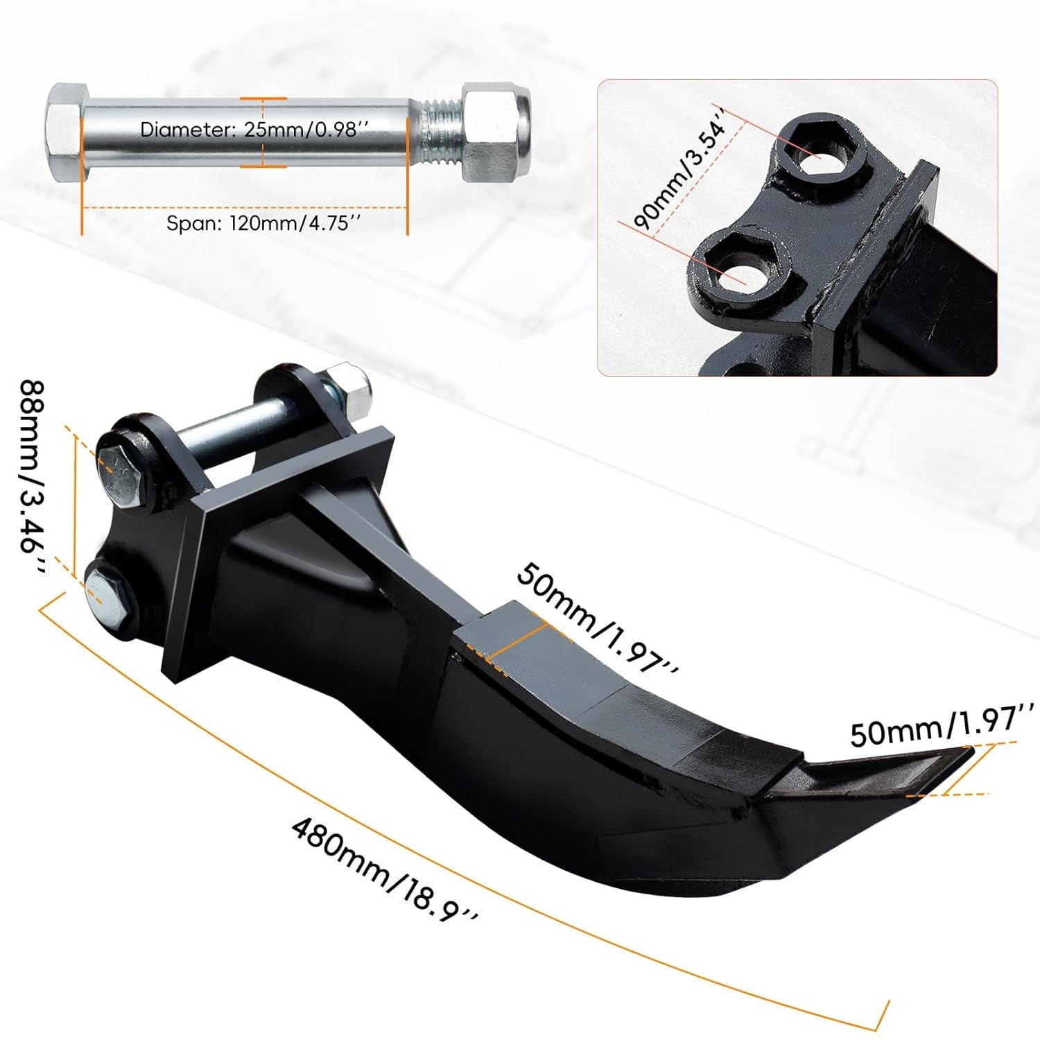 Mini Excavator Ripper Hook Ripper Teeth with Pins for Mini Excavartor Digger AU