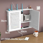 WIFI Router Storage Box Wall Mounted Plug Board Bracket Wireless Panel Shelf