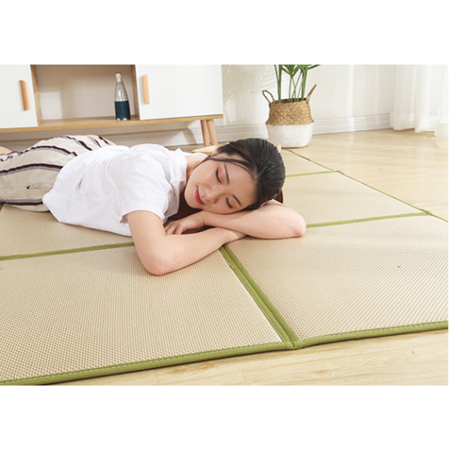 180*180cm Tatami Mat Rattan Japanese Floor Mat 1.2cm Thickness Large Area Rug