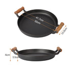 Non-Stick 32cm Cast Iron Frying Griddle Pan Non-Stick Steak Grill Frying Skillet