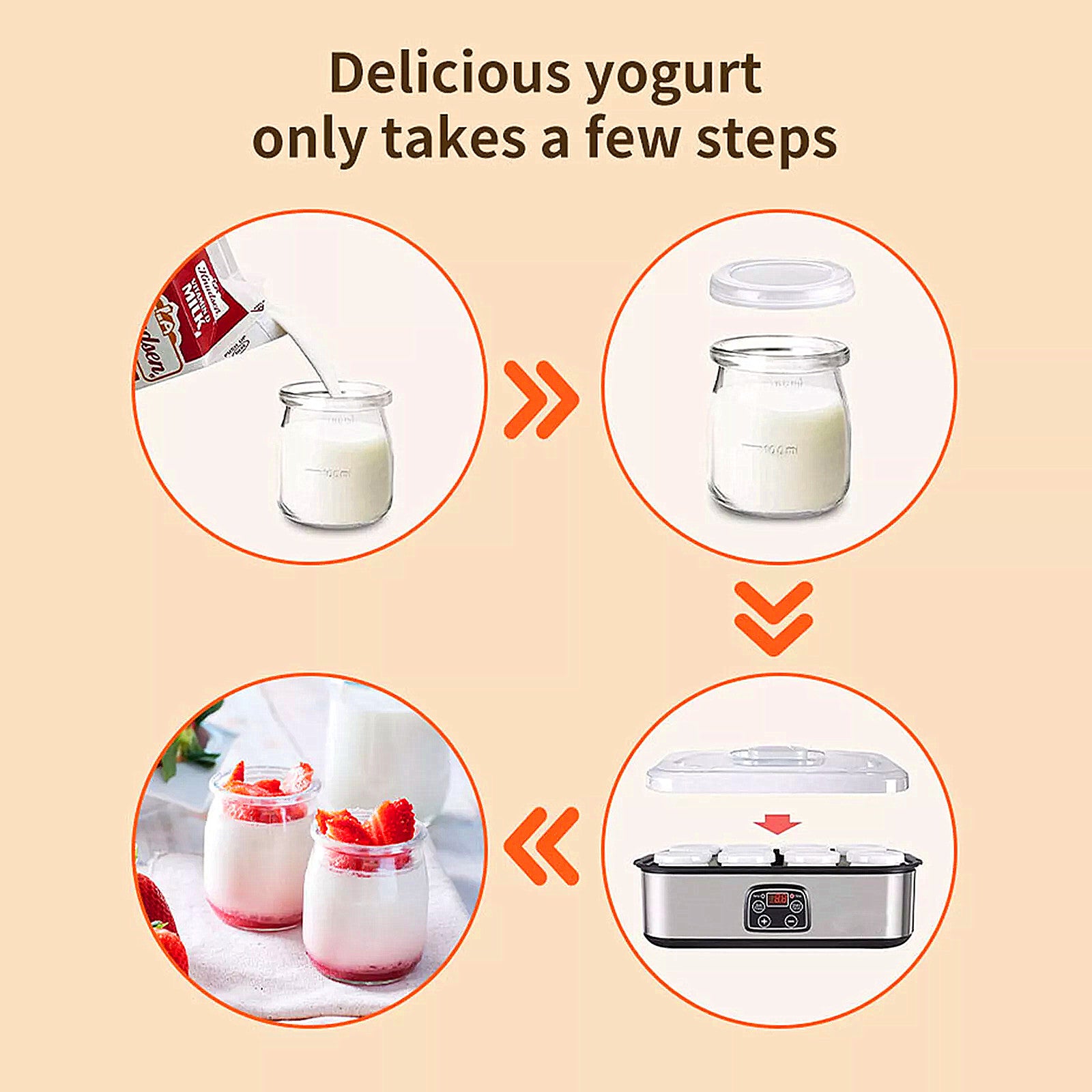 Probiotic Yogurt Maker with Adjustable Temp/ Time Control Get Better Gut Health