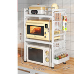 3Tier Microwave Oven Rack Expandable Stand Kitchen Utensils Tableware Storage