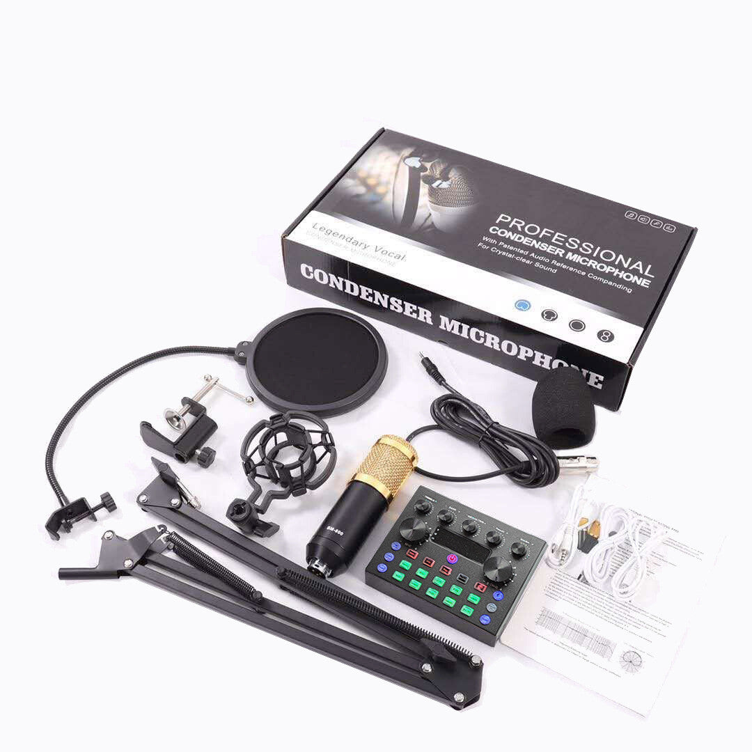 BM800 Home Studio Recording Kit Condenser Microphone Set w/Adjustable Stand