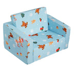 Foldable 2-in-1 Kids Sofa Chair in Pink - Lounger, Nap Chair & Play Mat