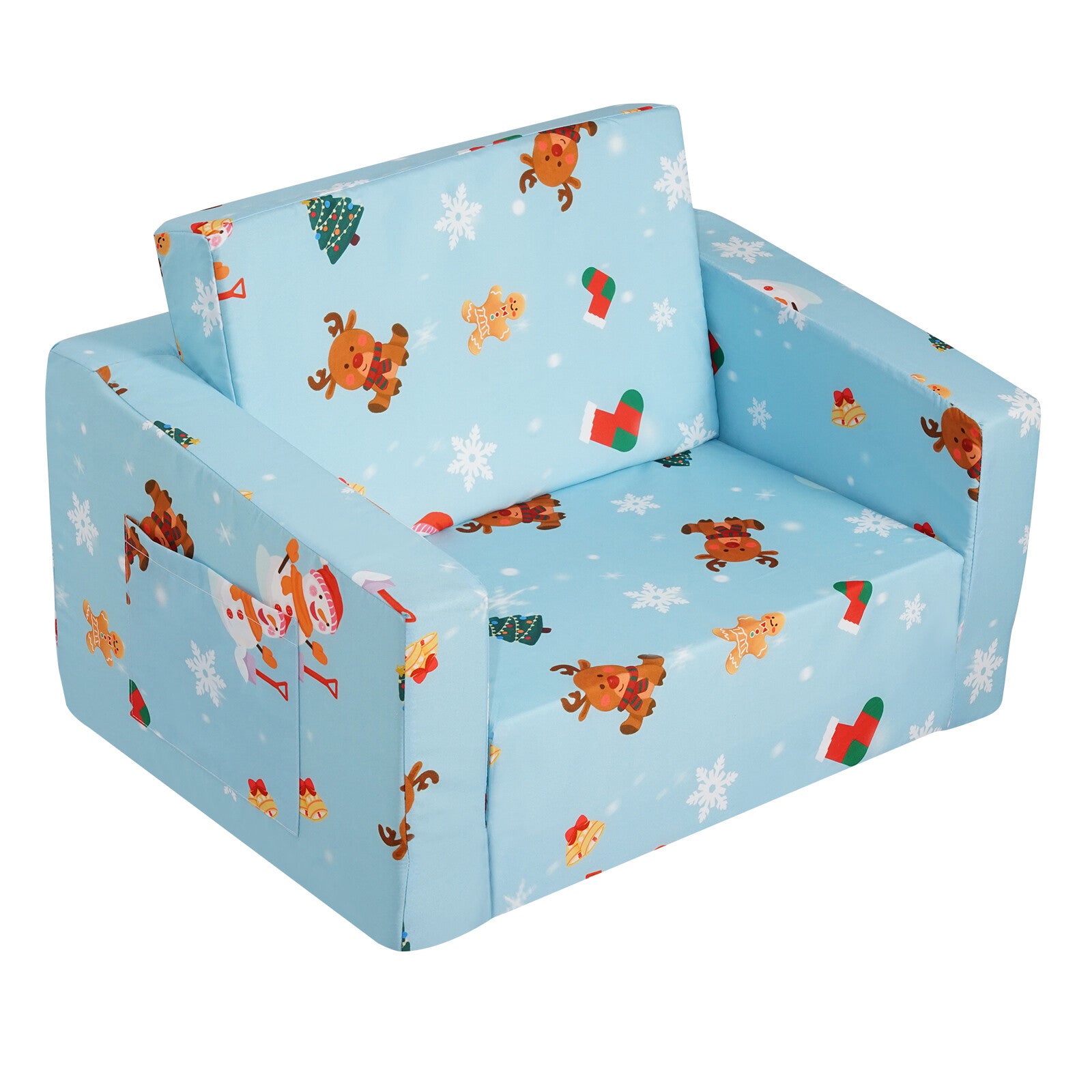 Foldable 2-in-1 Kids Sofa Chair in Pink - Lounger, Nap Chair & Play Mat