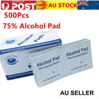 500Pcs 75% Alcohol Pad Antiseptic Swab Wipes Disposable Nail Cleanser Skin Prep