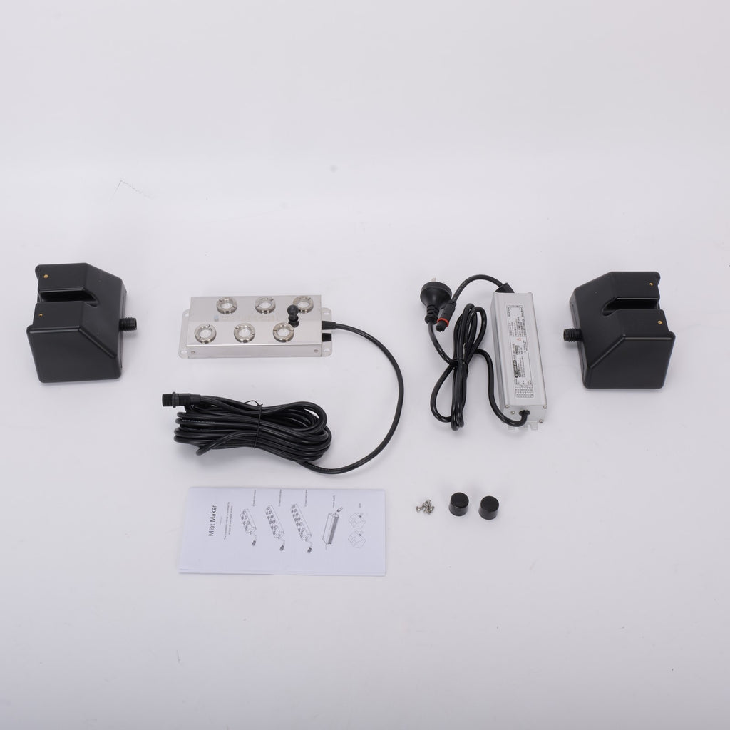 Ultrasonic Mist Maker 6 Head Pond Fogger with 250W Power Supply for Pond Garden