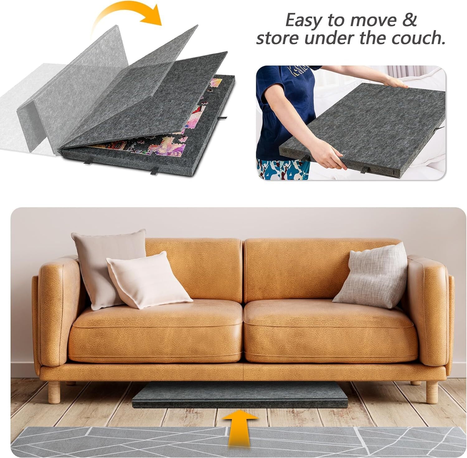 Portable Puzzle Board 1000pcs Felt Jigsaw Puzzle Table with Drawers Covers