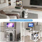 Overbed Bedside Table Standing Desk Hanging Laptop Computer Height Adjustable