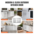 990x660 mm Outdoor BBQ Island Access Door Stainless Steel Kitchen Panel