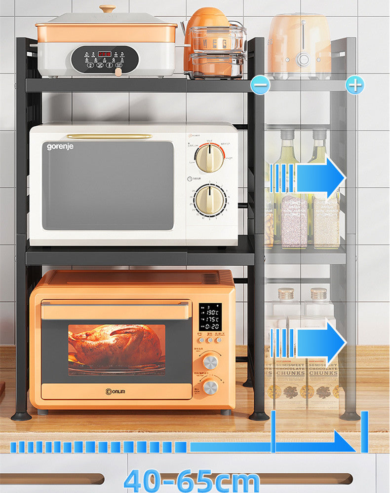 3Tier Microwave Oven Rack Expandable Stand Kitchen Utensils Tableware Storage