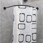 SUS304 Curved Shower Curtain Rod Black Stainless Steel 90-130cm Extendable AU